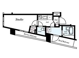 東京メトロ南北線 本駒込駅 徒歩8分の賃貸マンション 7階1Kの間取り