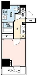 プレール・ドゥーク大森町 1Kの間取図画像