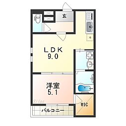 フジパレス城東東中浜 1LDKの間取図画像