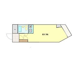 東急田園都市線 宮崎台駅 徒歩3分の賃貸マンション 2階ワンルームの間取り