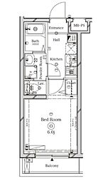 ラフィスタ宮崎台 1階1Kの間取り