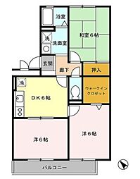 パルテール 3DKの間取図画像