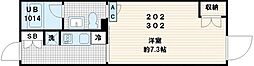 フレア代々木 3階1Kの間取り