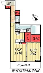 JR総武線 船橋駅 徒歩14分の賃貸アパート 1階1LDKの間取り