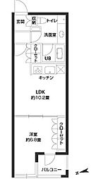 パークキューブ銀座イースト 4階1LDKの間取り