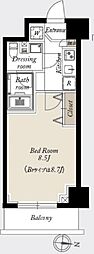 グランカーサ住吉 1Kの間取図画像