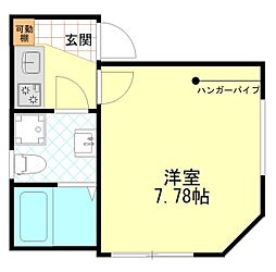ノーブル四ツ木 3階1Kの間取り