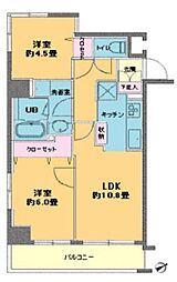 カスタリア浅草橋 2LDKの間取図画像