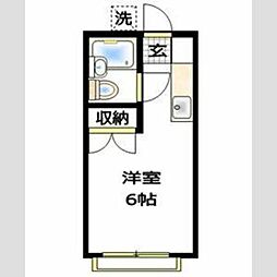 エミーテラスB棟 1Kの間取図画像