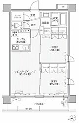 カリーチェ八潮 5階2LDKの間取り