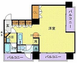 東京メトロ有楽町線 月島駅 徒歩2分の賃貸マンション 7階ワンルームの間取り