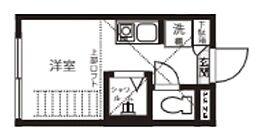 ポン・デュ・ガール 2階ワンルームの間取り