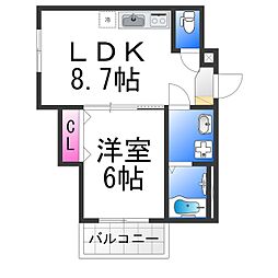 BIENART ビアンアート 1LDKの間取図画像