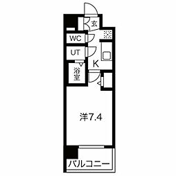 プレサンスTHE　KYOTO　流雅 5階1Kの間取り