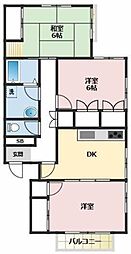 リヴィエール藤沢 3DKの間取図画像