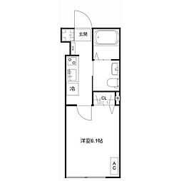 MQuarto大塚1 1Kの間取図画像