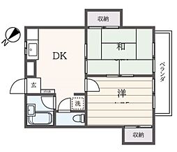 旭町コーポラス2 2DKの間取図画像