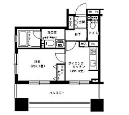 パークキューブ市ヶ谷 7階1DKの間取り