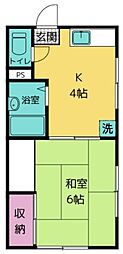 コーポラス瀬戸 1Kの間取図画像
