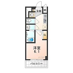 Osaka Metro長堀鶴見緑地線 大正駅 徒歩3分の賃貸マンション 6階1Kの間取り