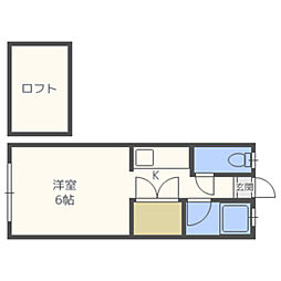 シャトレ21香椎B棟 ワンルームの間取図画像