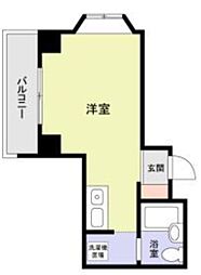 マンションインテグラル 1階ワンルームの間取り