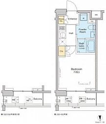 プラウドフラット中野 1Kの間取図画像