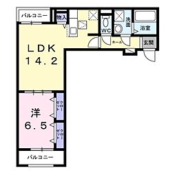 JR紀勢本線 紀三井寺駅 徒歩17分の賃貸アパート 2階1LDKの間取り