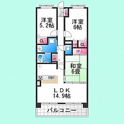 ソルプラーサ堺1番館 3LDKの間取図画像