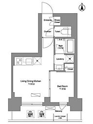 Brillia ist 新御徒町 14階1LDKの間取り