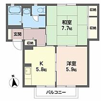 グランディス笹谷　Ｃ 102 ｜ 福島県福島市笹谷字鍜治古屋1-2（賃貸アパート2K・1階・46.00㎡） その2