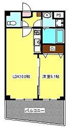 Sol Lago 1階1LDKの間取り