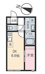 西武池袋線 東長崎駅 徒歩9分の賃貸アパート 2階1DKの間取り