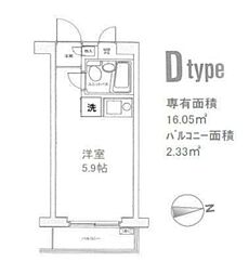 パレ・ドール八王子 6階ワンルームの間取り