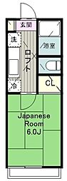 サニープレイス 2階1Kの間取り