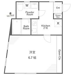ストーリア荻窪 2階1Kの間取り