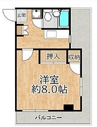 パレドゥ・ユー 1階1Kの間取り