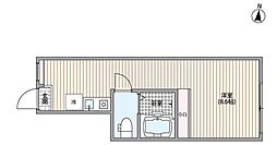 マーレ十条 1階ワンルームの間取り