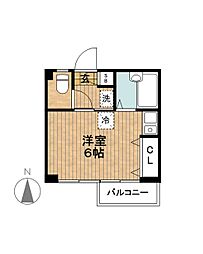 ライフヨコハマ ワンルームの間取図画像