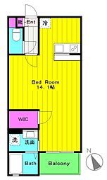 グランドゥール向ケ丘 ワンルームの間取図画像
