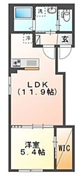 アスカ 2階1LDKの間取り