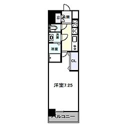 LUXEなかもず 1Kの間取図画像