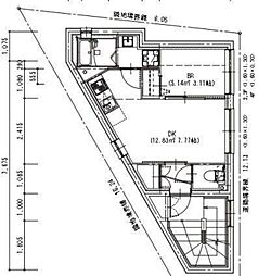 JR中央線 荻窪駅 徒歩9分の賃貸マンション 4階1DKの間取り