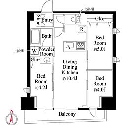 CLK南千住 4階3LDKの間取り