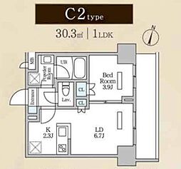 ロイジェント西新井 1LDKの間取図画像