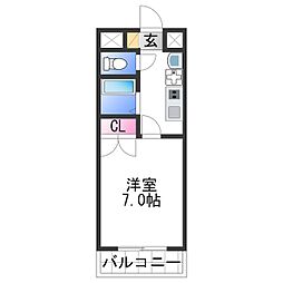 JR和歌山線 田井ノ瀬駅 徒歩27分の賃貸アパート 2階1Kの間取り