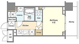 グランテール代々木 2階1Kの間取り