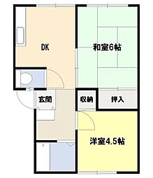 エステートピア木曽2 2DKの間取図画像