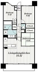 ザ・パークハウス上麻生 2LDKの間取図画像