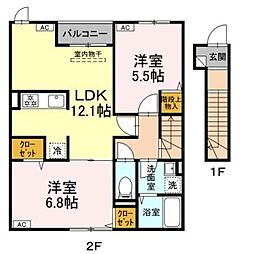 グラナーデ東大泉 2LDKの間取図画像
